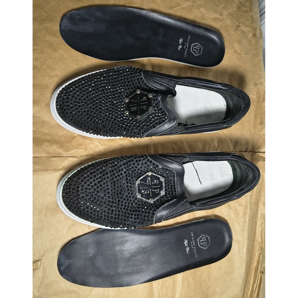 Philipp Plein Fight Club Crystal Sneaker EU 40-41 US 7-8 Black - AS IS/Repair